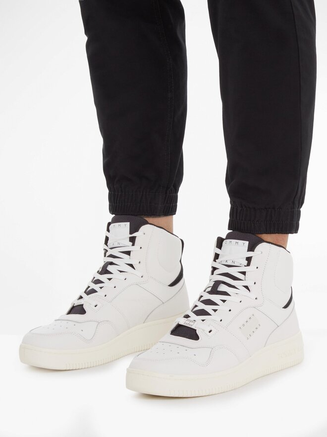 Tommy Jeans Sneakersy Tommy Jeans Basket Mid EM0EM01258 Biały