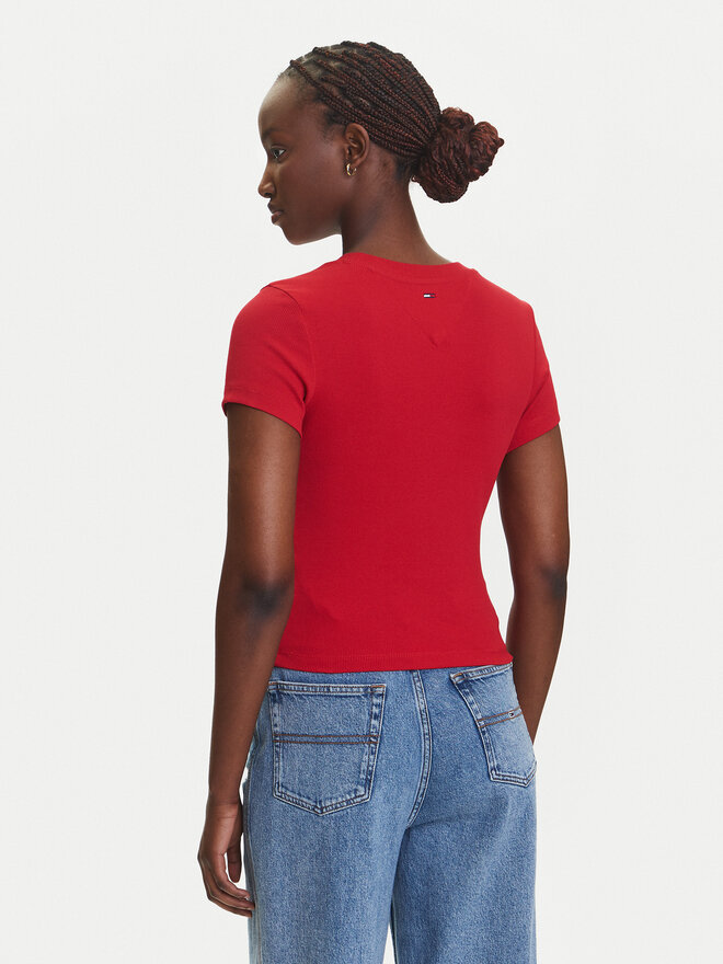 Tommy Jeans Tommy Jeans T-Shirt DW0DW21421 Rot Slim Fit