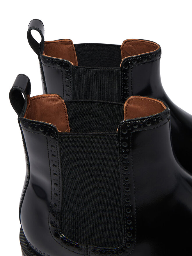 Tommy Hilfiger Klassische Stiefeletten Tommy Hilfiger Lth Abrasivato Brogue Chelsea FM0FM06079 Schwarz