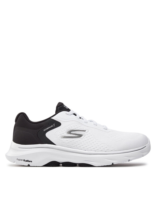 Sneakers Skechers Go Walk 7 Cosmic Waves 125215 WBK Bianco escarpe