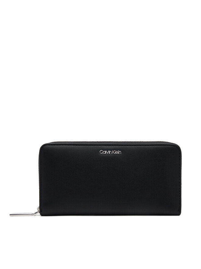 Calvin Klein Голям дамски портфейл Calvin Klein Ck Must Large Zip Around Wallet K60K606698 Черен