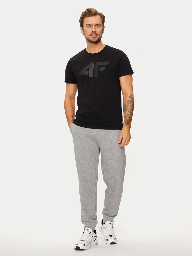 4F 4F T-Shirt 4FWMM00TTSHM1844 Μαύρο Regular Fit