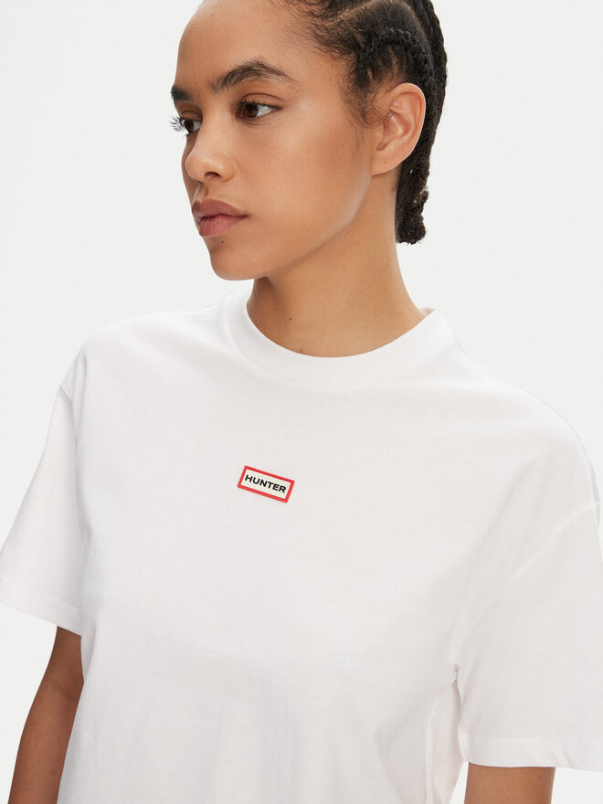 Hunter Hunter T-shirt Abby HARW0059251 Bijela Boxy Fit