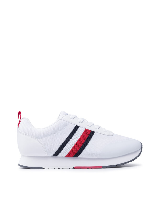 Sneakers Tommy Hilfiger Retro Knit Stripes Runner FM0FM03610 Blanc chaussures