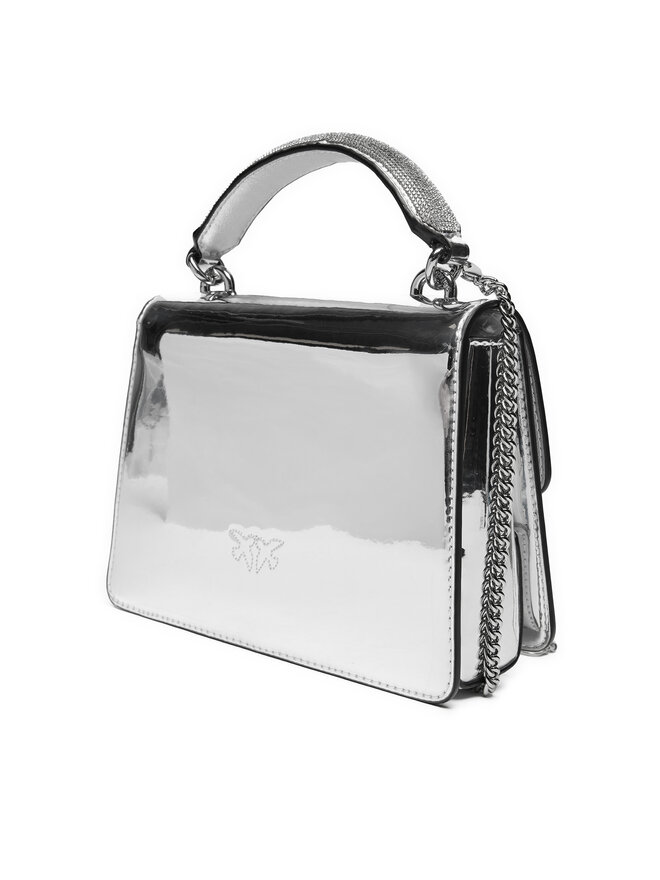PINKO Kabelka PINKO Love One Top Handle Mini Light AI 24-25 PLTT 100071 A1JD Stříbrná