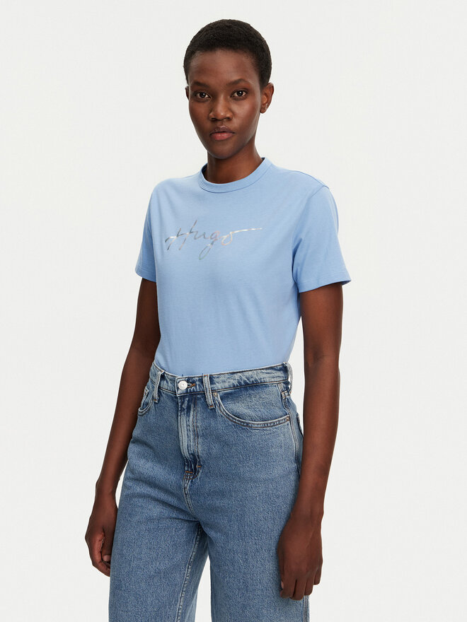 HUGO HUGO T-Shirt Damacia 50535491 Μπλε Regular Fit