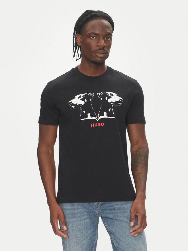 HUGO HUGO T-Shirt Dobero 50542734 Μαύρο Regular Fit