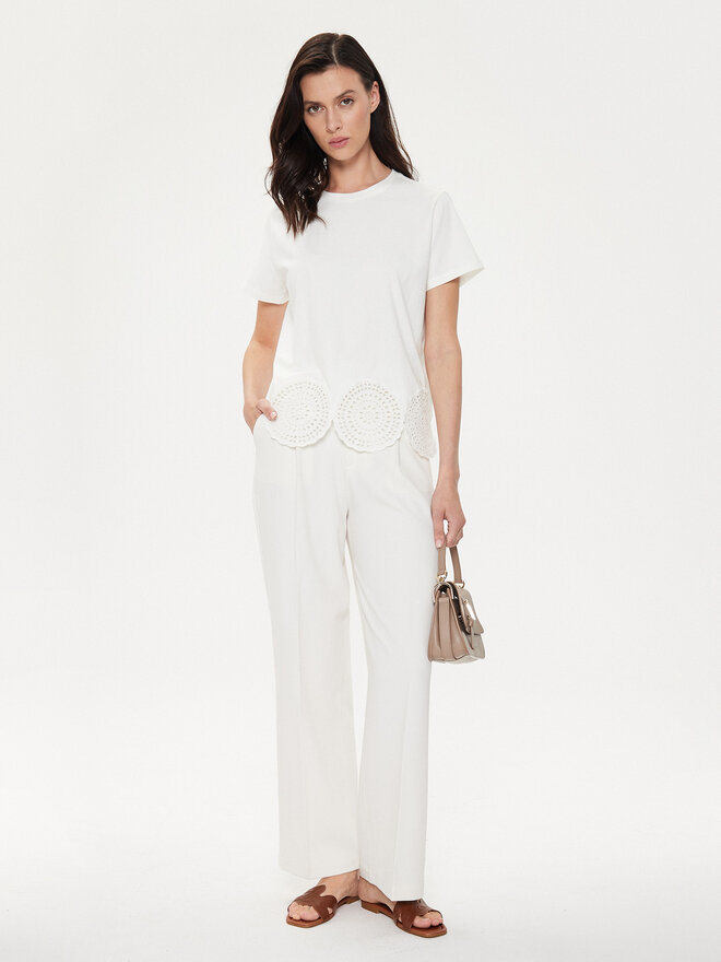 Sisley Sisley Majica 3F1QL105I Écru Regular Fit