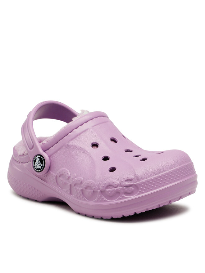 Crocs Klapki Crocs Baya Lined Clog K 207500-5Q5 Fioletowy