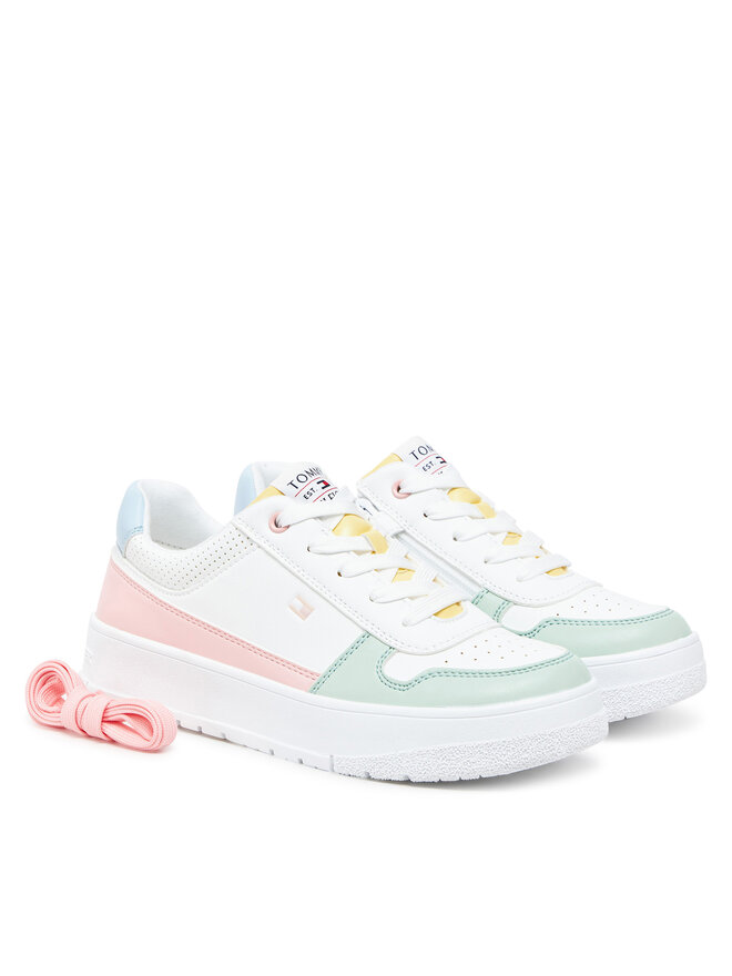 Tommy Hilfiger Sportcipők Tommy Hilfiger Low Cut Lace-Up Sneaker T3A9-33740-1355 S Fehér