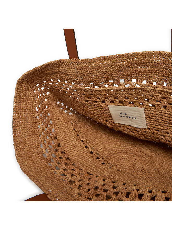 Raffia basket bag top