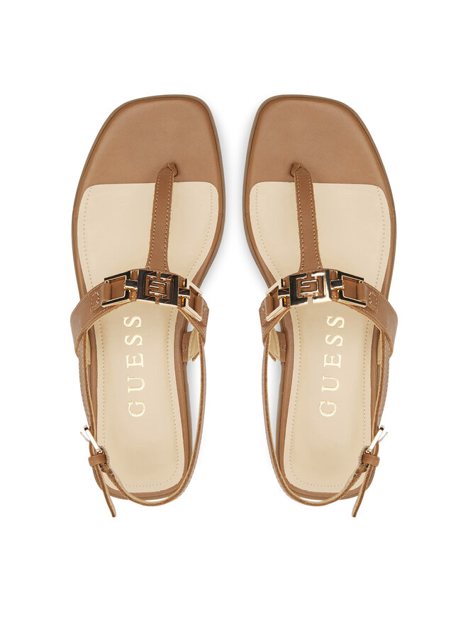 Guess Sandały Guess FLJREL LEA21 Brązowy