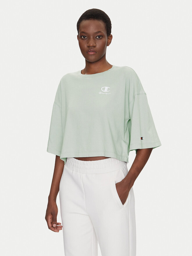 Champion Champion T-shirt Icons Washed Look 118023 Zelena Loose Fit
