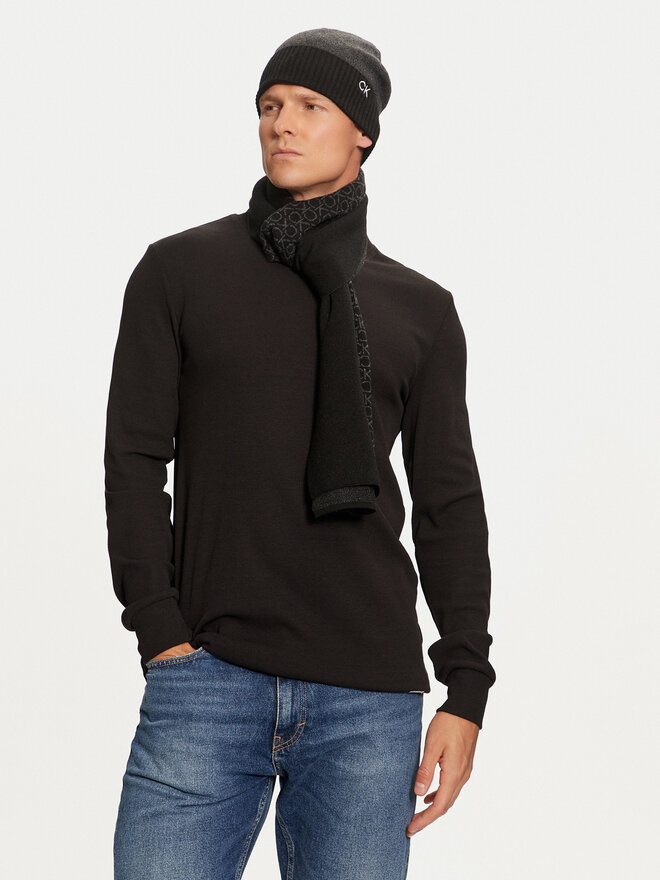 Calvin Klein Набір Шарф і Шапка Calvin Klein Gs Ck Monogram Beanie + Scarf K50K512390 Чорний