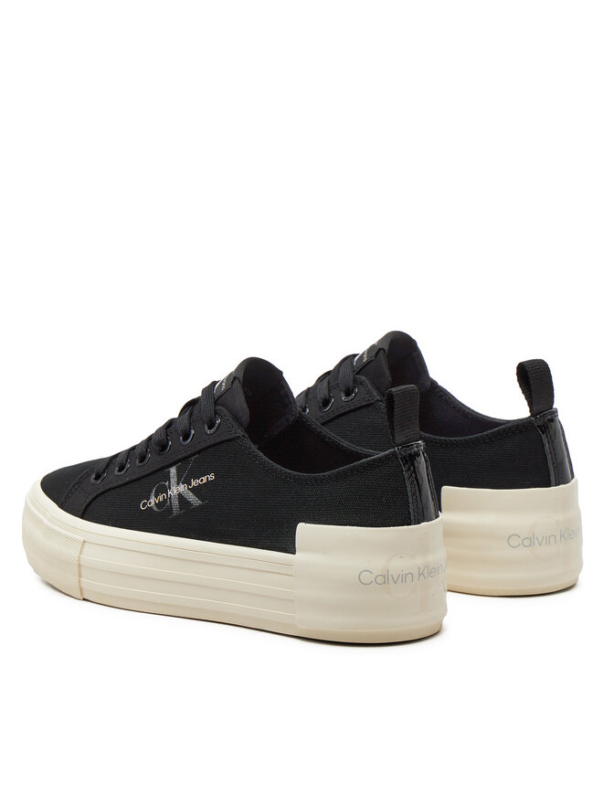 Calvin Klein Jeans Tenisice Calvin Klein Jeans Bold Vulc Flatf Low Lace Mix Mtl YW0YW01465 Crna
