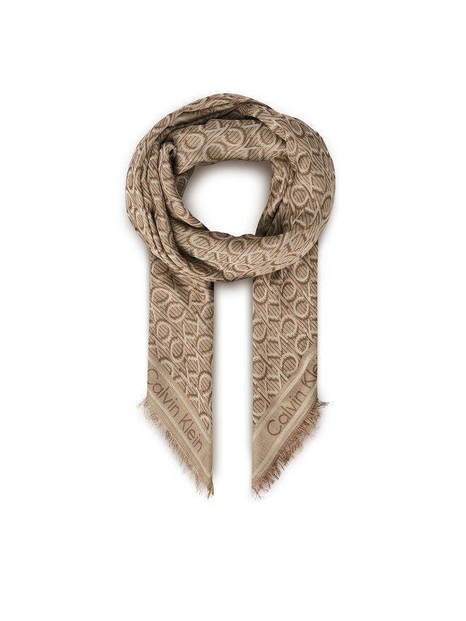 Calvin Klein Хустка Calvin Klein Aop Monogram Jacquard LV04F8054G Бежевий