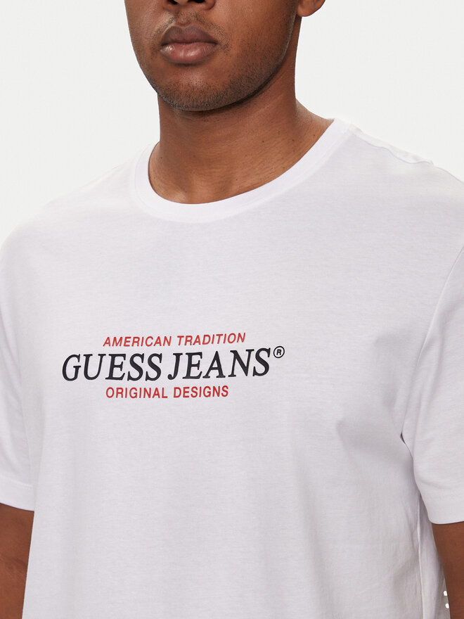 Guess Jeans Guess Jeans Marškinėliai M4YI42 K8FQ4 Balta Regular Fit