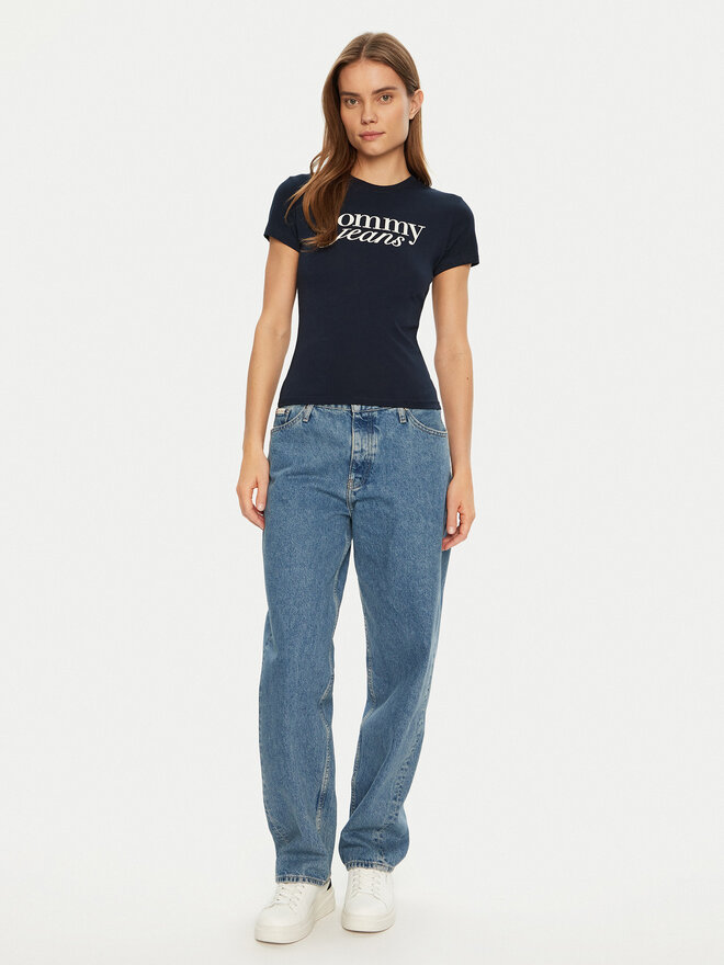 Tommy Jeans Tommy Jeans Marškinėliai Essential DW0DW19447 Tamsiai mėlyna Slim Fit