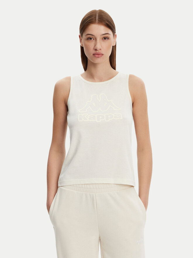 Kappa Kappa Marškinėliai Logo Gria 382129W Écru Regular Fit