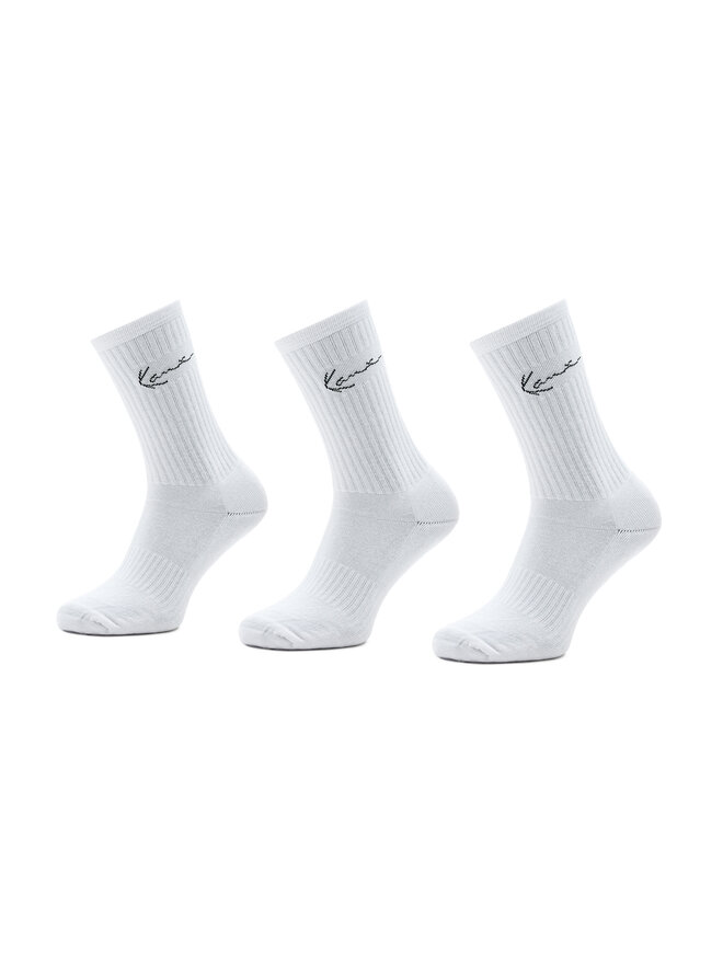 Karl Kani Set di 3 paia di calzini lunghi da uomo Karl Kani Signature 3003748 Bianco