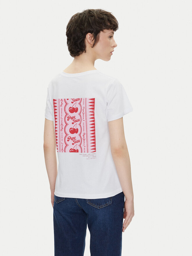 Pepe Jeans Pepe Jeans Marškinėliai Rosey PL506070 Balta Regular Fit