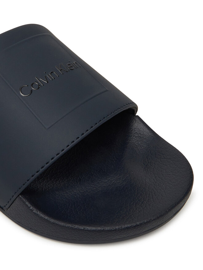 Calvin Klein Natikače Calvin Klein Pool Slide W/ Ck Square HM0HM01754 Tamnoplava