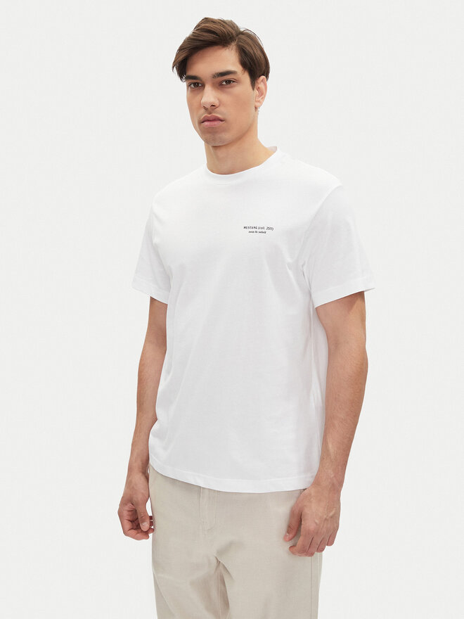 Mustang Mustang T-Shirt Akron 1016284 Λευκό Relaxed Fit