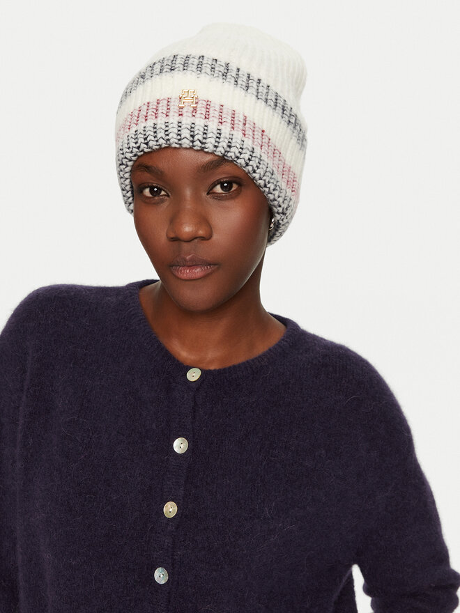 Tommy Hilfiger Cepure Tommy Hilfiger Th Varsity Ski AW0AW16636 Écru