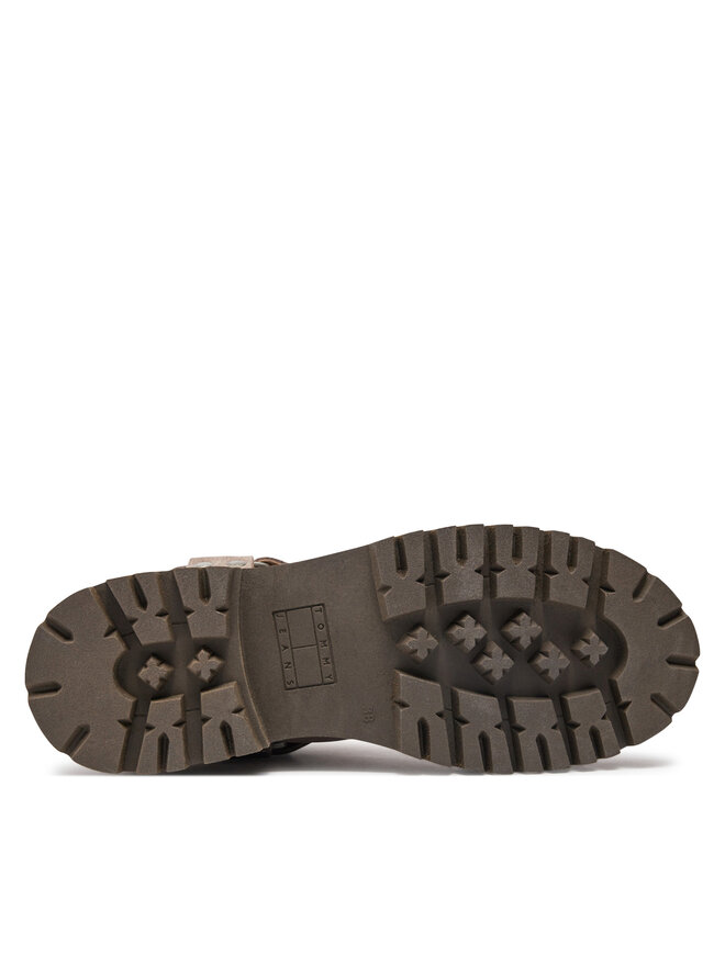 Tommy Jeans Polokozačky Tommy Jeans Tjw Urban Biker Boot Suede EN0EN02729 Šedá