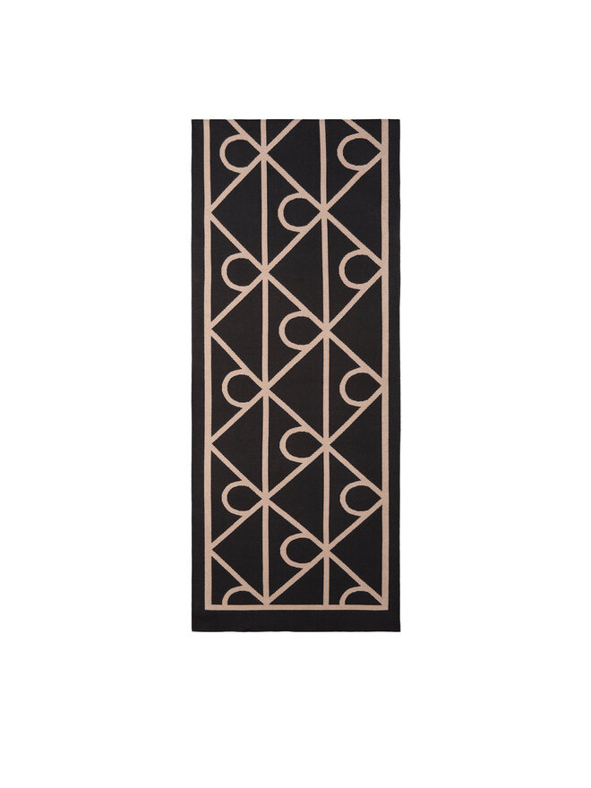 Calvin Klein Šál Calvin Klein Emblem Aop Jcq Fine Rib Scarf LV04D8051G Černá