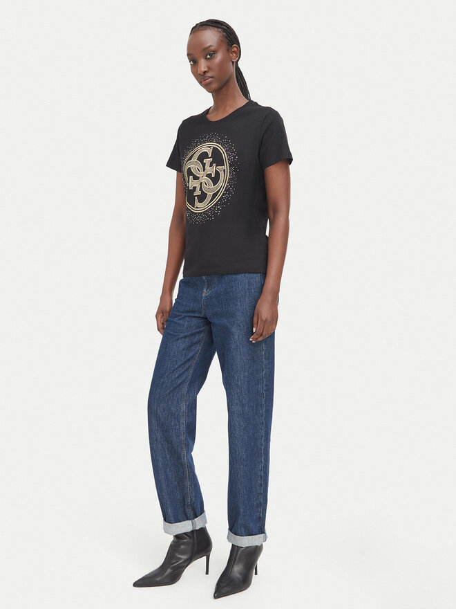 Guess Guess T-Shirt W6BI30 K6051 Schwarz Regular Fit