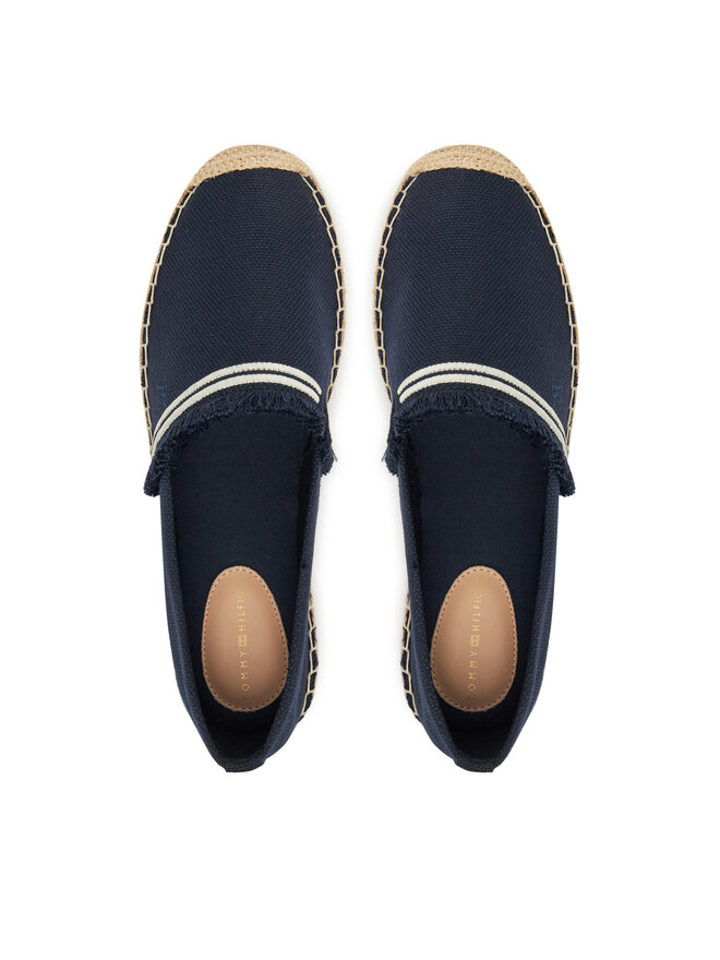 Tommy Hilfiger Espadrilky Tommy Hilfiger Fringe Canvas Closed Espadrille FW0FW08881 Tmavomodrá