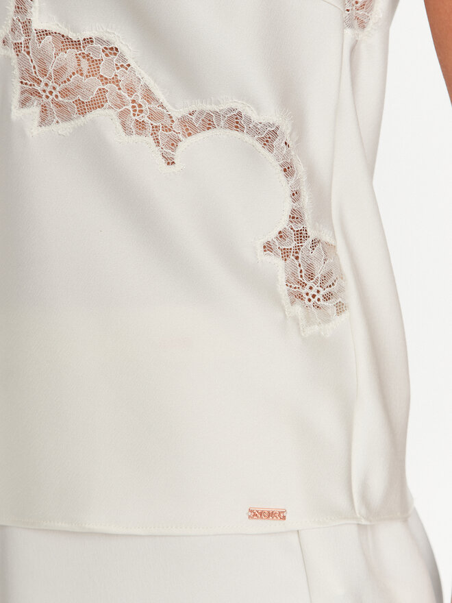 Hunkemöller Hunkemöller Pizsama felső Sophia 202333 Fehér Feminine Fit