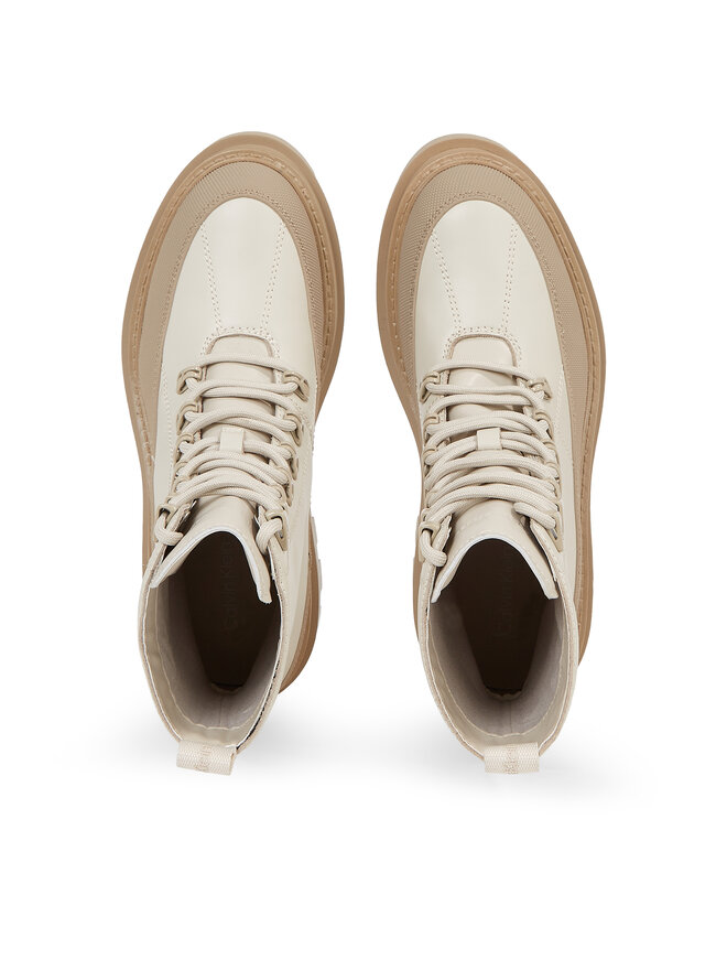 Calvin Klein Jeans Ботильйони Calvin Klein Jeans Flatform Lace Up Boot Lth YW0YW01110 Бежевий