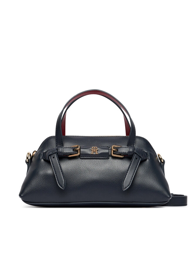 Tommy Hilfiger Handtasche Tommy Hilfiger Th Buckle Mini Tote AW0AW19034 Dunkelblau