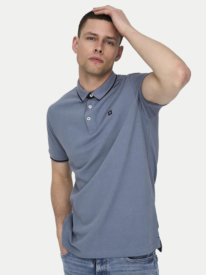 Only & Sons Only & Sons Pólóing Fletcher 22024827 Kék Regular Fit