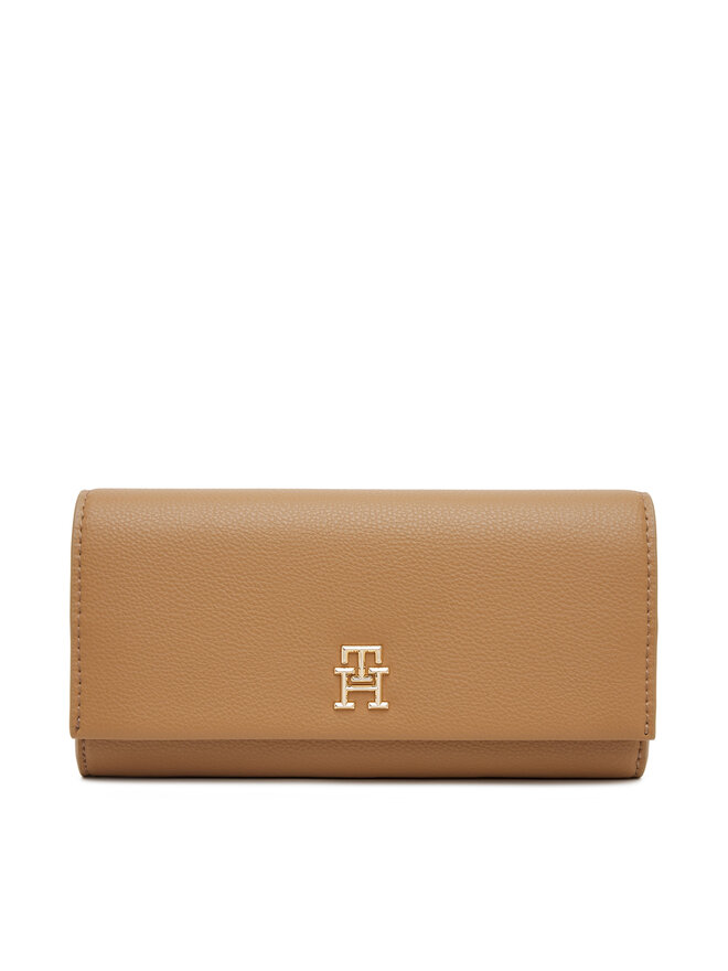 Tommy Hilfiger Portafoglio grande da donna Tommy Hilfiger Th Legacy Flap Lrg Wallet AW0AW17267 Marrone