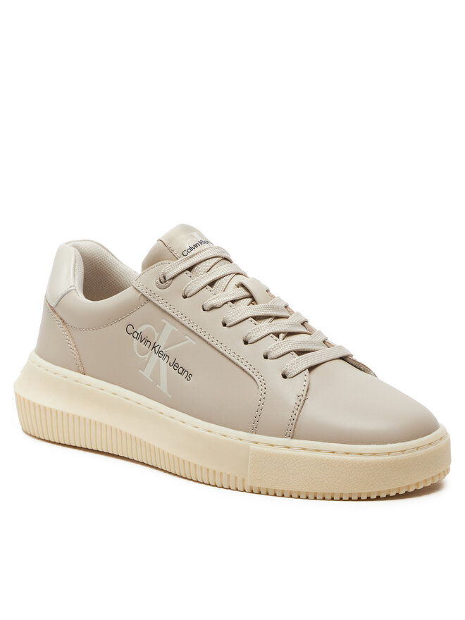 Calvin Klein Jeans Снікерcи Calvin Klein Jeans Chunky Cupsole Laceup Lth Ml Mtl YW0YW01476 Écru