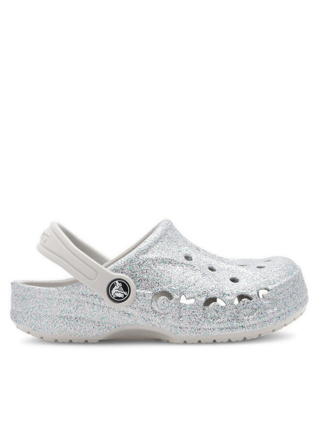 Crocs Klapki Crocs BAYA GLITTER CLOG K 207015-040 Srebrny