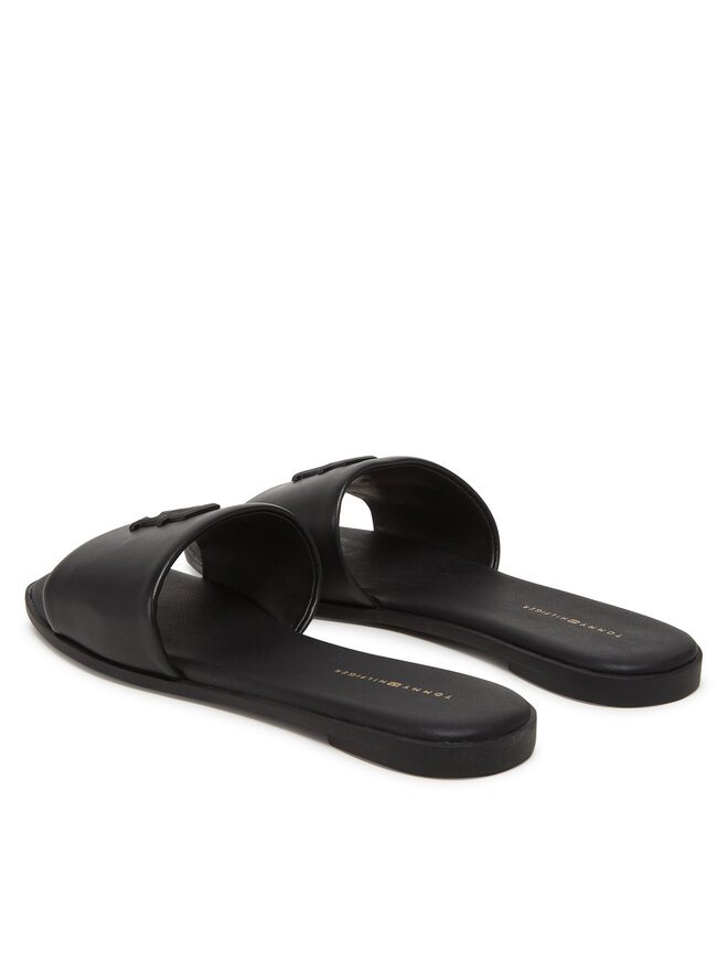 Tommy Hilfiger Šľapky Tommy Hilfiger Th Logo Hardware Leather Mule FW0FW08806 Čierna