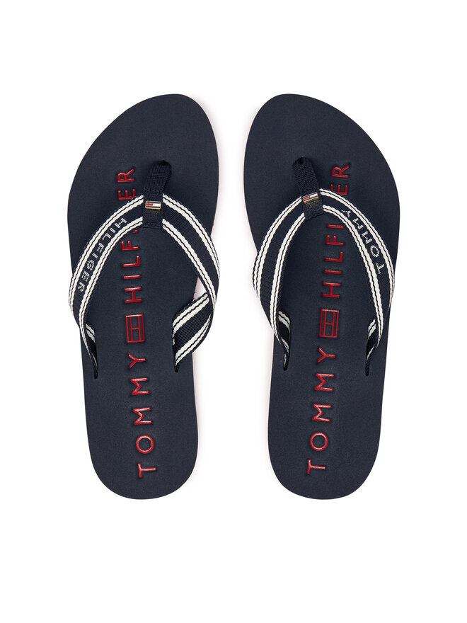 Tommy Hilfiger Zehentrenner Tommy Hilfiger Th Webbing Summer Sandal FW0FW09193 Dunkelblau