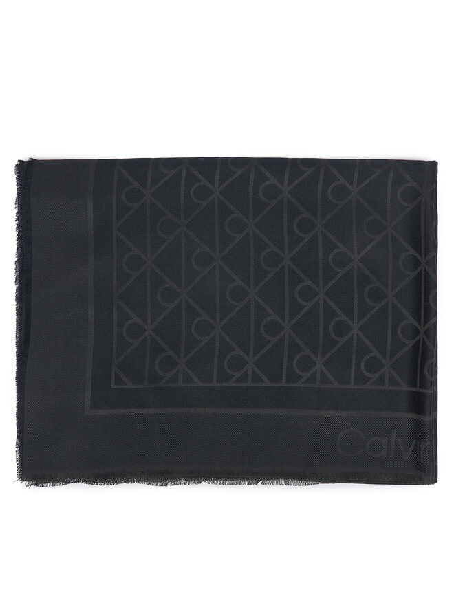 Calvin Klein Schal Calvin Klein Emblem Aop Glossy Tonal Scarf LV04F8096G Schwarz