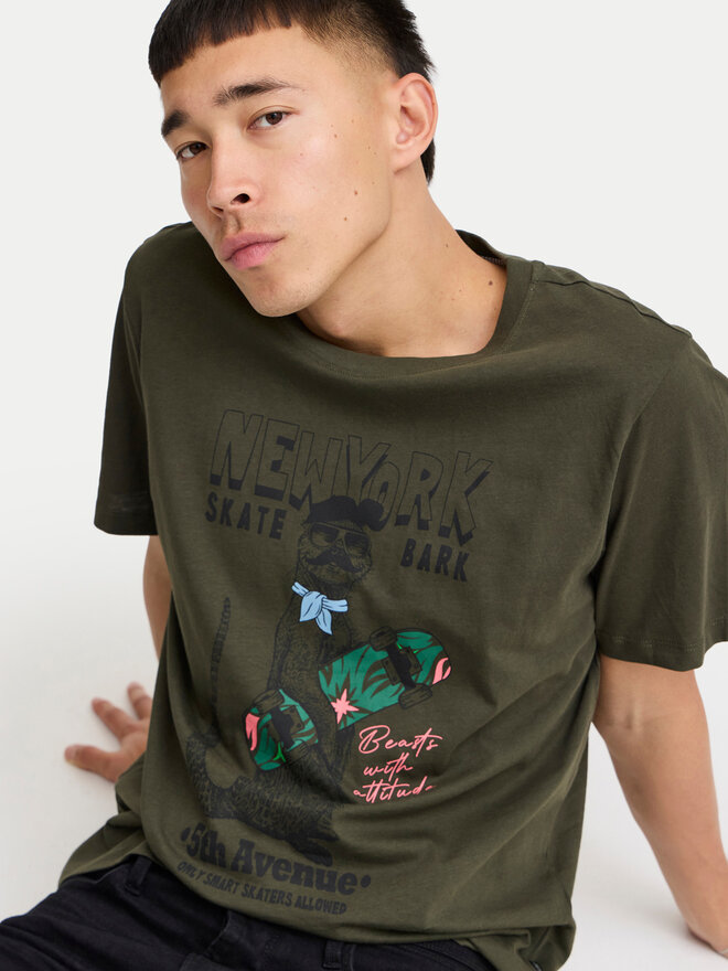 Blend Blend Camiseta 20717748 Verde Regular Fit