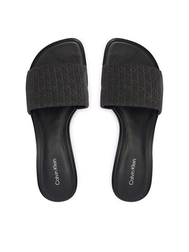 Calvin Klein Pantoletten Calvin Klein Block Heel Sandal Aop HW0HW03016 Schwarz