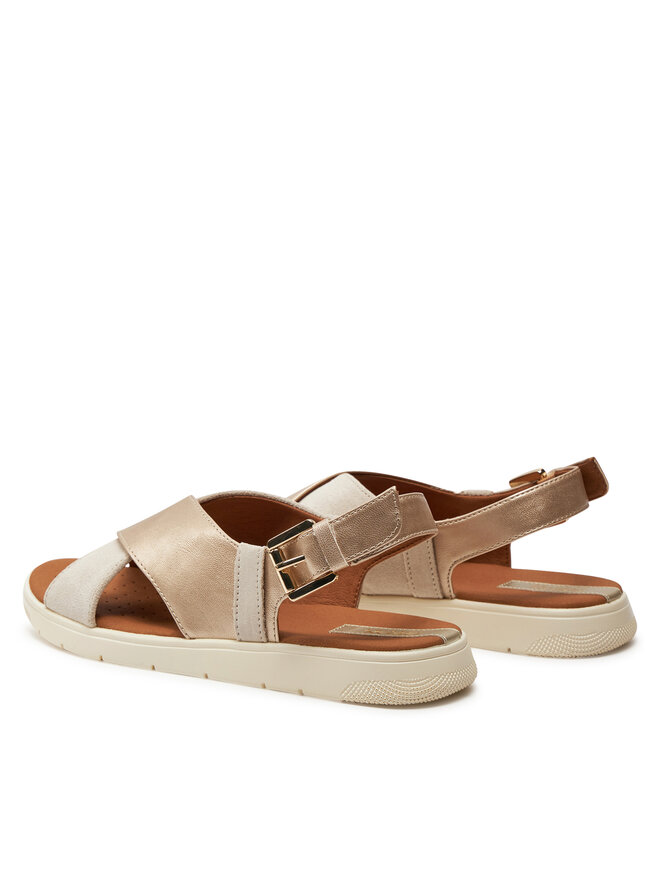 Geox Women's D Dandra Sandal – Breathable & Cushioned Leather-Look Sandals