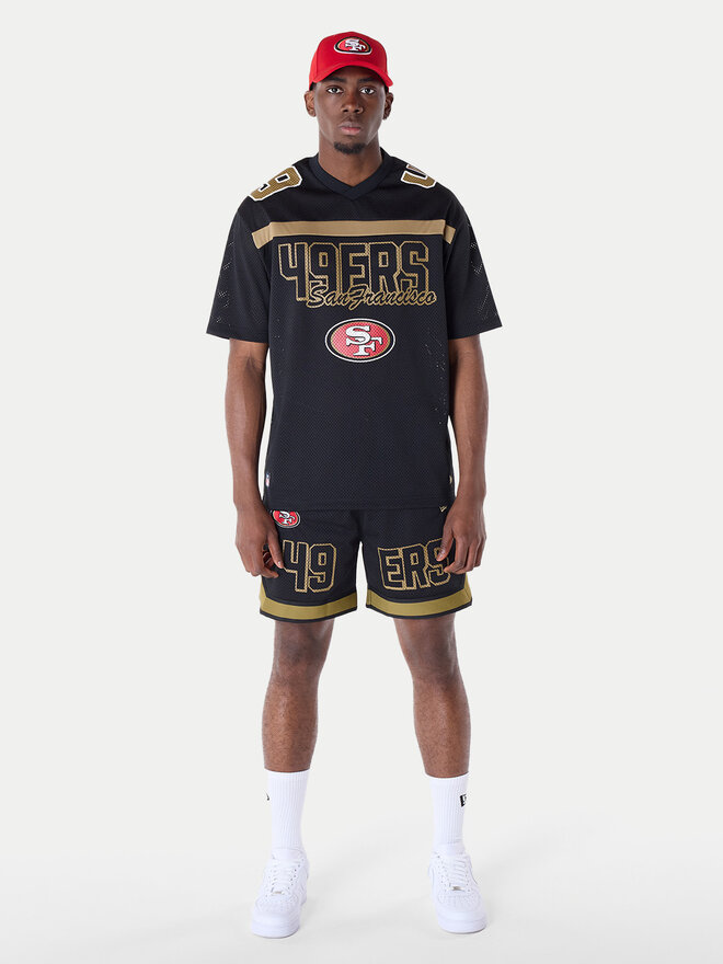 New Era New Era Marškinėliai Saf49E Mesh Graphic Jersey 60596390 Juoda Regular Fit