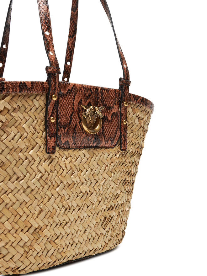 PINKO Handtasche PINKO Love Summer Basket PE 25 PLTT 103324 A2GO Beige