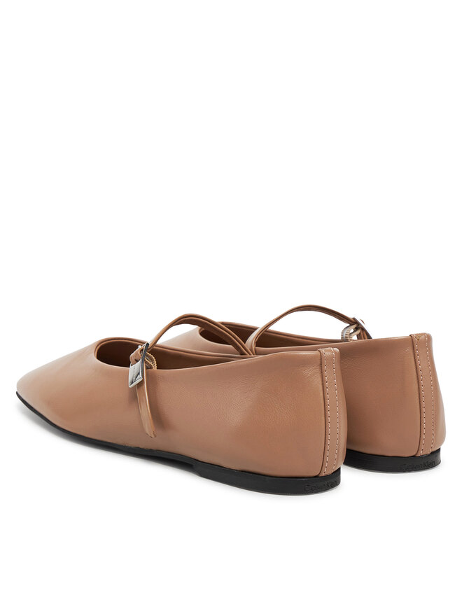Calvin Klein Balerinke Calvin Klein Ballerina New Buckle - Lth HW0HW02483 Rjava