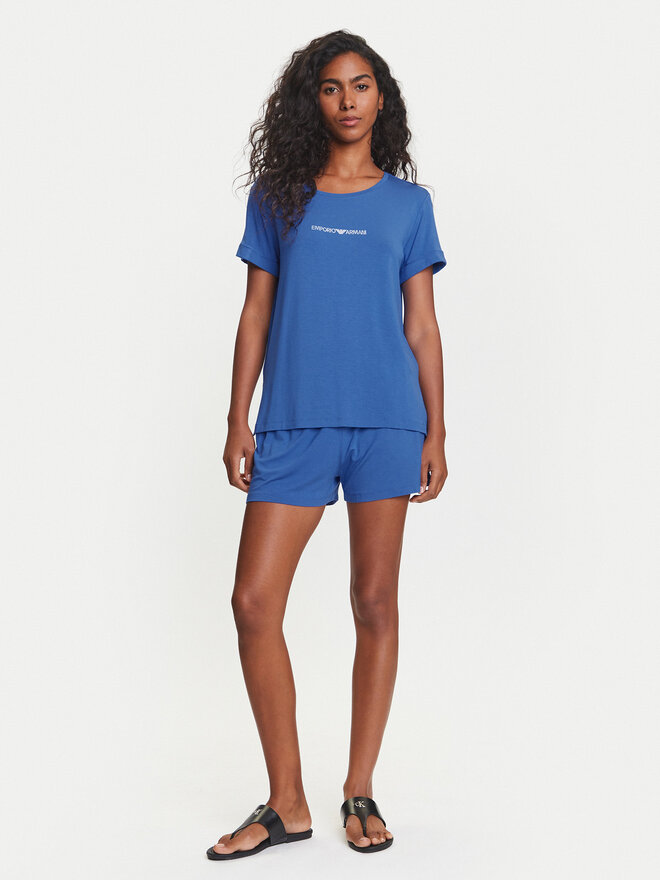 Emporio Armani Emporio Armani Marškinėliai EW000780 AF12192 UA012 Mėlyna Regular Fit