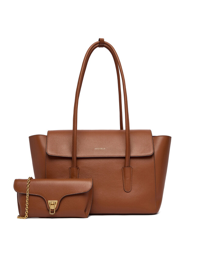 Coccinelle Handtasche Coccinelle T8A Coccinelle Double Beat E1 T8A 11 02 01 Braun